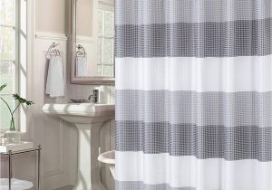 Ombre Stripe Bath Rug Dainty Home Waffle Weave Ombre Stripe Fabric Shower Curtains 70 Inches Wide X 72 Inches Long Grey Smoke
