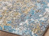 Omie Abstract Modern Turquoise area Rug Luxe Weavers Rug – Persian Rugs 6490 Abstract area Rug – Modern Design, Medium Pile, Turquoise / Size 5 X 7