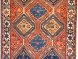 Orange and Blue Persian Rug Rug M134 Yalameh Rugs oriental Persian Rug