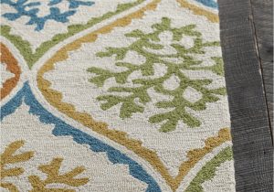 Orange and Green area Rug Terra Collection Hand Tufted area Rug In Cream Blue Green