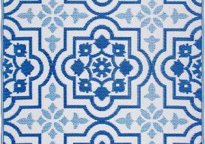 Outdoor Blue and White Rug Avaline Geometric Blue White Indoor Outdoor area Rug