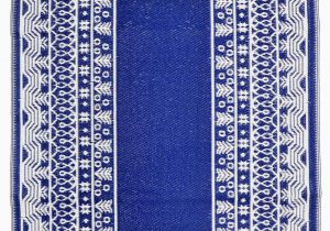 Outdoor Blue and White Rug Fresco Outdoor Recycled Plastic Rug Dark Blue White