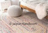 Oval Shaped Bathroom Rugs Hand Knotted Cotton Chindi 5 X 7 Feet Oval area Rug for