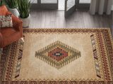 Ovid orange area Rug by Loon Peak Hyacinthe Border Cream area Rug