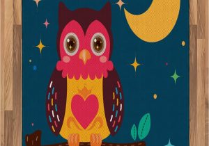 Owl area Rug for Nursery Amazon Lunarable Owl area Rug Nursery Style Cartoon