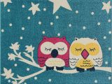 Owl area Rug for Nursery Blue Pink White soft Cute area Rug Carpet Mat with Owl Stars Animal Cartoon for Kids Little Girl Boy Room Nursery Size 6 7″x9 2″ Feet 200280 Cm and