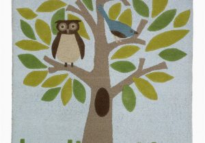 Owl area Rug for Nursery Dwellstudio Kids and Baby Rug Cute Tree with Owl and Bird