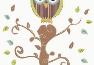 Owl area Rug for Nursery Print 8 X 10" Owl & Tree Wall Art Nursery Decor Kids Room