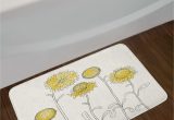 Pale Yellow Bathroom Rugs Hand Yellow Flower Bath Rug