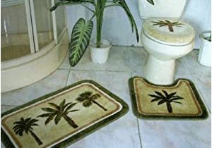 Palm Tree Bathroom Rug Set Amazon Com 3 Pieces Tropical Green Palm Tree Bathroom