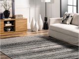 Patel Dark Gray area Rug Dark Gray Banded Abacus and Stripes area Rug