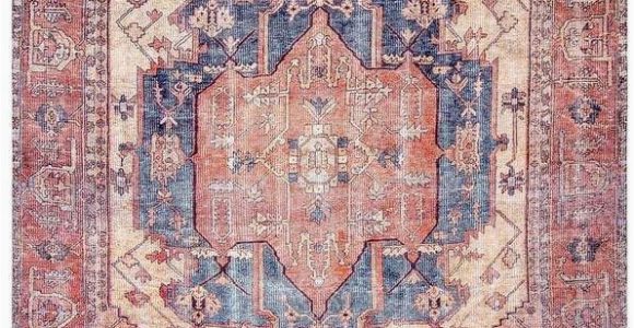 Peach and Blue Persian Rug World Market Nuloom Transitional Leslie Rug