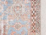Peach and Blue Persian Style Chenille Oasis area Rug Hannah Printed Rug In 2020