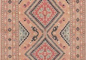Peach and Blue Rug 51 X 120 Vintage Turkish Anatolian Copper and Blue Rug