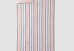 Peach Bath towels and Rugs Peach & Grey Striped Cotton 450 Gsm Bath towel