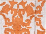 Peach Bathroom Rug Sets Chesapeake Iron Gate 2pc White & Coral Scroll Bath Rug Set 20"x32" & 23"x39"