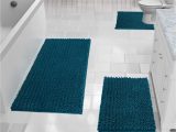 Peacock Blue Bath Rugs Chenille Bath Rug Sets Of 3, Extra Large Bathroom Rugs 44.1×24   …