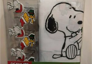 Peanuts Harvest Bath Rug New Peanuts Holiday Christmas Fabric Shower Curtain with Hooks