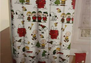 Peanuts Harvest Bath Rug New Peanuts Holiday Christmas Fabric Shower Curtain with Hooks