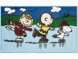 Peanuts Holiday Bath Rug Nourison Closeout Peanuts Three Skating 18" X 30" Accent