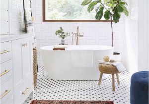 Persian Style Bath Rug Bathroom with Persian Rug and Polka Dotted Floors Pinned