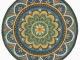 Pier One Round area Rugs Round Blue Floral Mandala area Rug