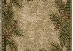 Pine Cone Bath Rugs Brumlow Mills Pine Cone Rustic Fall Winter Gingham Kitchen or Home Decor area Rug 20"x44" Rectangle Dark Green