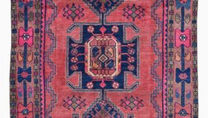 Pink and Blue Persian Rug Semi Antique Pink and Blue Persian Hamadan oriental Runner