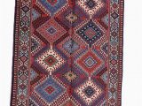 Pink and Blue Persian Rug Vintage Tribal Rug Pink Blue Rug Afghan Persian Rug Diamond Pattern Rug 3 X 5 Feet