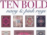 Pink and Navy area Rug 10 Bold Pink and Navy Rugs for Home Decor