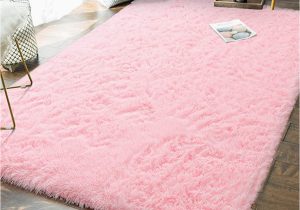 Pink area Rug 5 X 8 andecor soft Fluffy Bedroom Rugs – 5 X 8 Feet Indoor Shaggy Plush area Rug for Boys Girls Kids Baby College Dorm Living Room Home Decor Floor Carpet, …