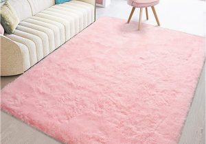 Pink area Rug 5 X 8 toneed Pink Fluffy area Rugs for Bedroom, 5 X 8 Feet Clearance soft Fuzzy Shaggy Rug for Boys Girls Kids Room Throw Dorm Nursery Kindergarten Carpet