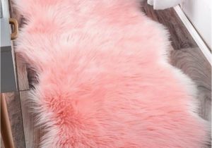 Pink Faux Fur area Rug Amazon Chitone Faux Sheepskin Fur Nursery Rug Shaggy