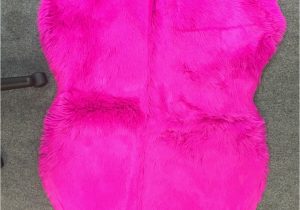 Pink Faux Fur area Rug area Rug & Seat sofa Cover with Hot Pink Faux Sheepskin for Livingroom
