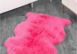 Pink Faux Fur area Rug Faux Fur Sheepskin area Rug Flokati Shaggy Rug 2 X 3 Sheep Shape Pink