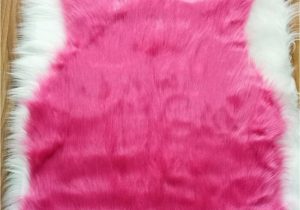 Pink Faux Fur area Rug Pink 9cm Thickness Faux Sheepskin area Rugs for Bedroom