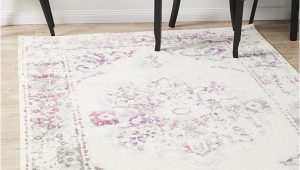 Pink Grey and White area Rug Metro 602 Transitional Rug White Pink Grey