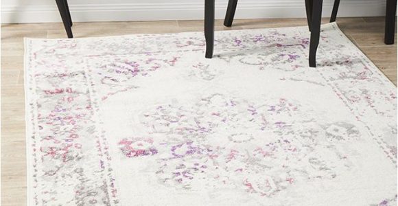 Pink Grey and White area Rug Metro 602 Transitional Rug White Pink Grey