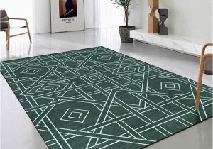 Places to Buy area Rugs Zijiage Modern Rug, area Rug, Simple Geometric Black and White Powder Grey Green Line, Non-slip Mat, for Bedroom, Bedside, Living Room, Decorative …