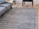 Plush Memory Foam area Rug Unique Loom solo solid Shag Collection Modern Plush Cloud Gray area Rug 5 0 X 8 0