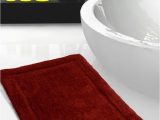 Plush Red Bathroom Rugs Pichardo solids Microfiber Bath Rug
