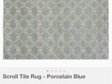 Pottery Barn Porcelain Blue Rug Scroll Tile Rug Porcelain Blue From Pottery Barn 8 X 10