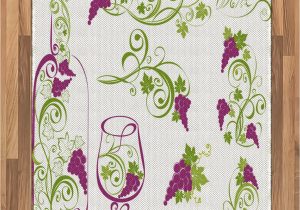 Purple and Lime Green area Rugs Amazon Ambesonne Wine area Rug Wine Bottle and Glass