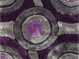 Purple and Silver area Rugs 2 Piece Set