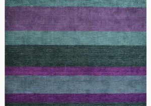 Purple and Turquoise area Rug Deidamia Striped Hand Knotted Silk Purple Beige Blue area Rug