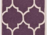 Purple and White area Rugs Ayler Hand Tufted Wool Purple F White area Rug