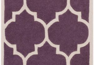 Purple and White area Rugs Ayler Hand Tufted Wool Purple F White area Rug