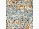 Ragland Modern Geometric Teal area Rug Ragland Distressed Global Teal Saffron area Rug Allmodern