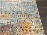 Ragland Modern Geometric Teal area Rug Ragland Distressed Global Teal Saffron area Rug area