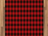 Red and Black Buffalo Check area Rug Ambesonne Plaid area Rug Lumberjack Fashion Buffalo Style Checks Pattern Retro Style with Grid Position Flat Woven Accent Rug for Living Room